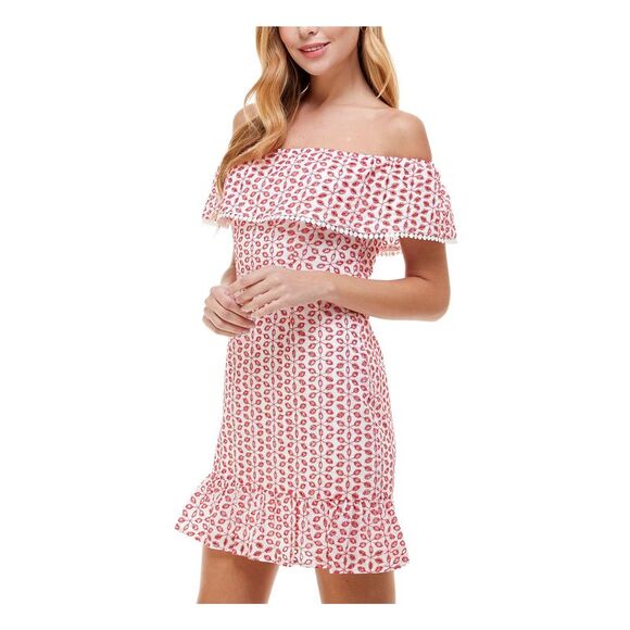 CITY STUDIO Womens Ruffled-hem Short Sleeve Short Party Sheath Dress - Picture 3 of 3